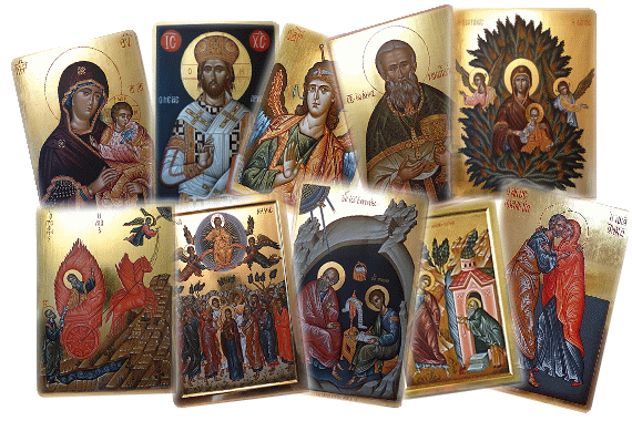 viele versandfertige Ikonen